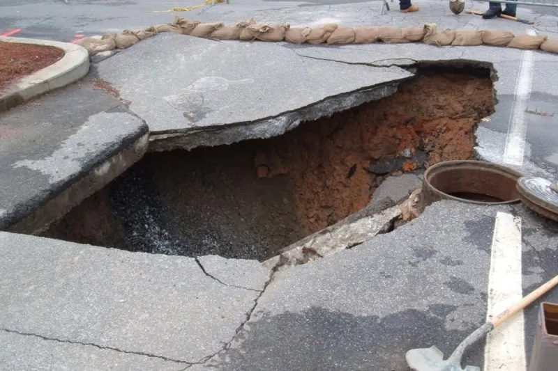 Crise de gouffres sur Flatlands Avenue à Canarsie