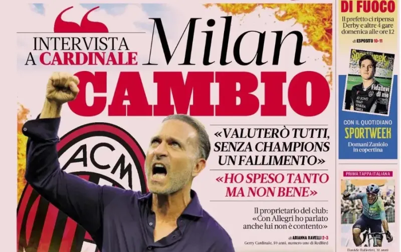 Cardinale met en garde le Milan AC contre le chaos des horaires