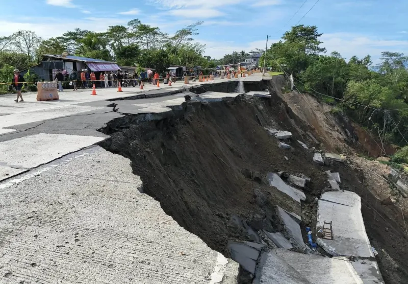 Route Davao-Bukidnon fermée à cause d'un glissement de terrain