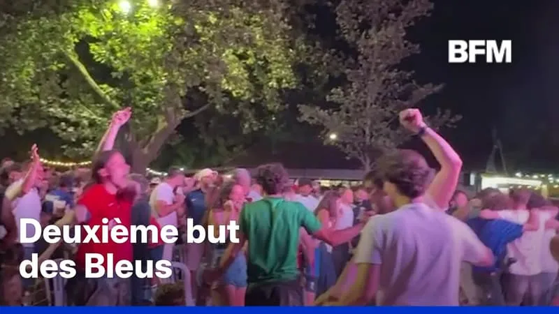 Joie immense des supporters après le deuxième but des Bleus