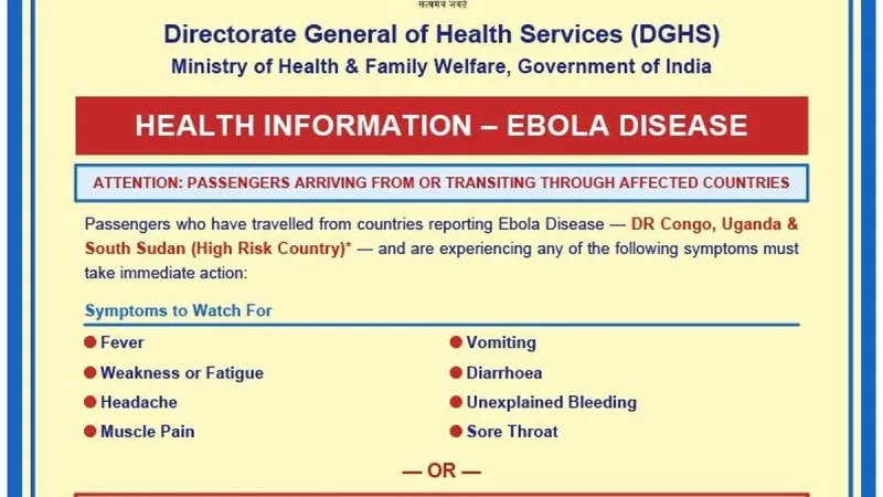 L'Inde émet un avis Ebola pour les voyageurs en provenance de pays africains à haut risque