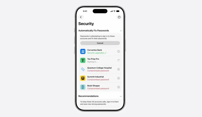 iOS 27 change automatiquement les mots de passe faibles