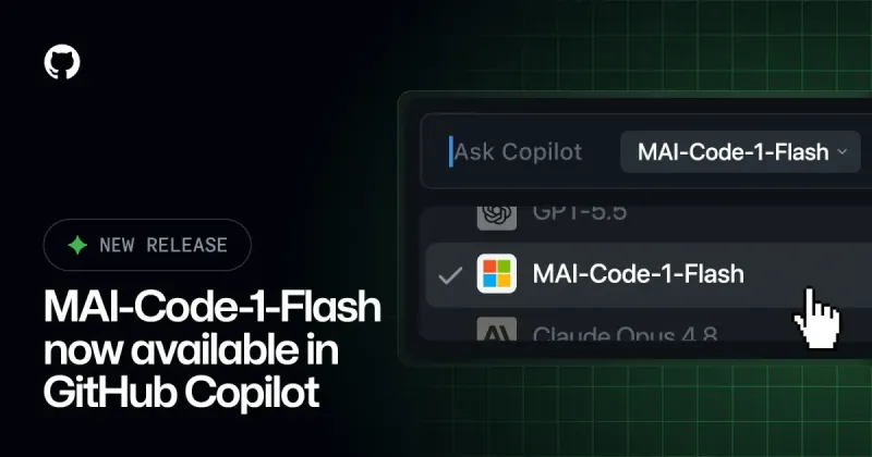 Microsoft lance MAI-Code-1-Flash sur GitHub Copilot