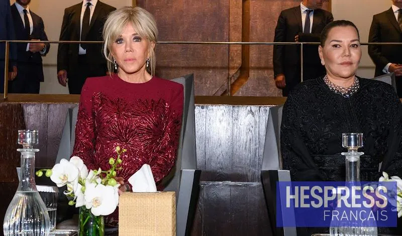 Princesses marocaines et Brigitte Macron à l'ouverture du Théâtre Royal