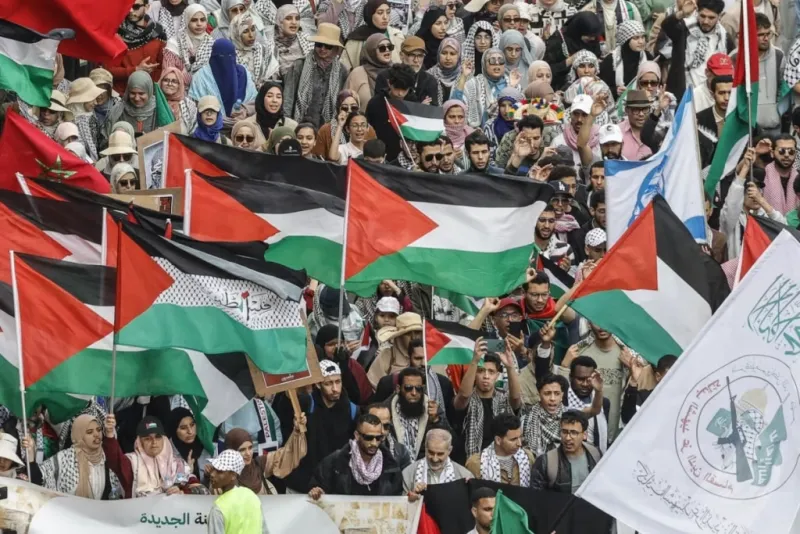 Maroc : des milliers de manifestants en soutien aux Palestiniens