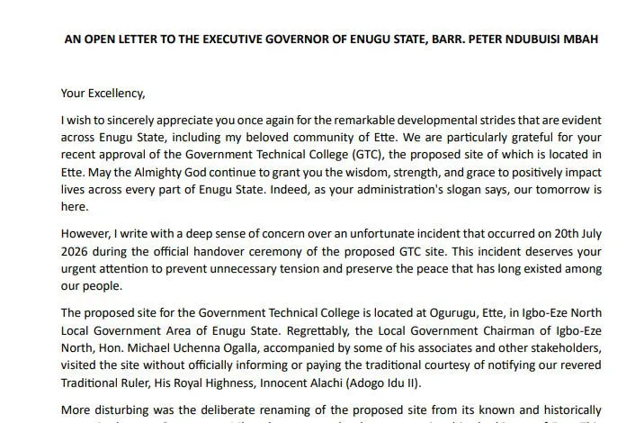 Open Letter to Enugu Governor Peter Mbah