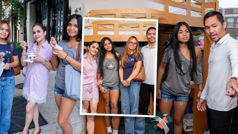 La famille Pacquiao aide sa fille Queenie à s'installer dans son dortoir universitaire aux États-Unis