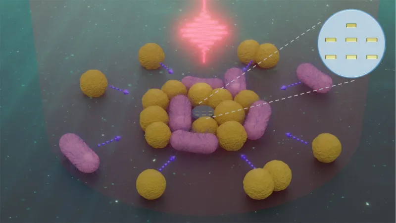 Des nanorobots photoniques chassent et déplacent des bactéries
