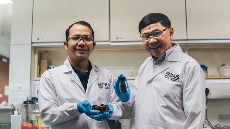 Écorce de grenade recyclée en purificateur d'eau par la NUS