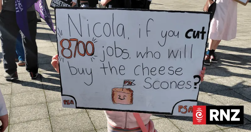 Manifestation PSA à Wellington contre les coupes