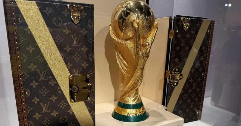 World Cup Trophy Travels in Louis Vuitton Trunk